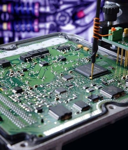 Close-up of an automotive electrical system being tested by a mechanic at Handy Speedy Workshop